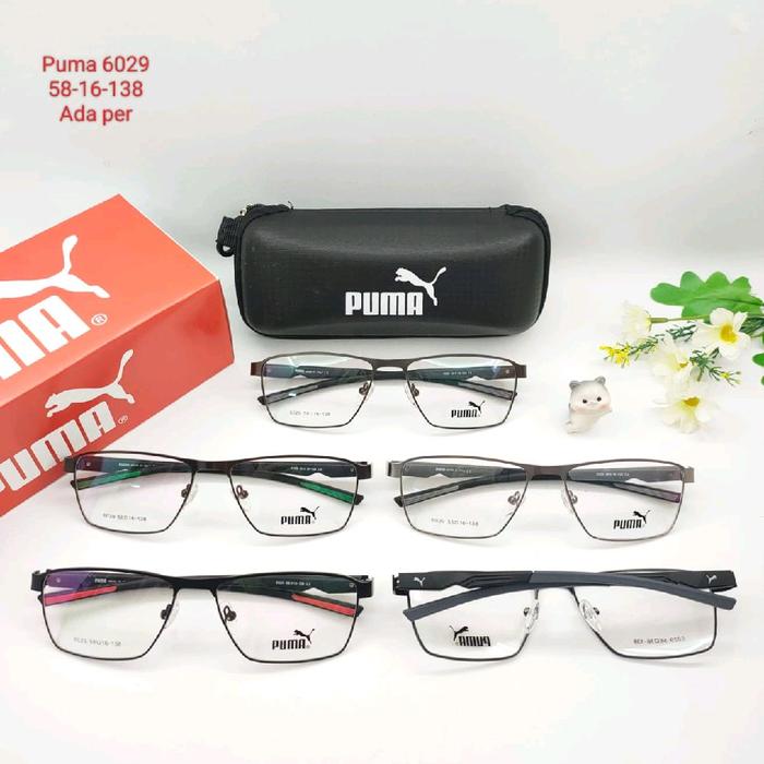 frame kacamata pria sporty puma size 58 model 6029 eyewear bisa lensa minus cylinder blueray Photocr