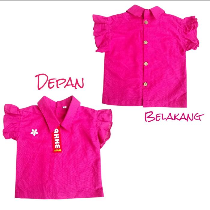 KEMEJA RUFFLE BLOUSE ANAK PEREMPUAN KANCING BELAKANG BISA BOLAK BALIK KUALITAS PREMIUM MURAH Atasan 