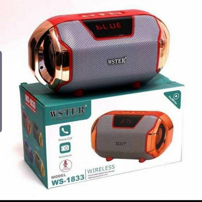 Speaker Bluetooth Digital Lcd Wster WS1833 Speaker Mega Bass Radio Mp3