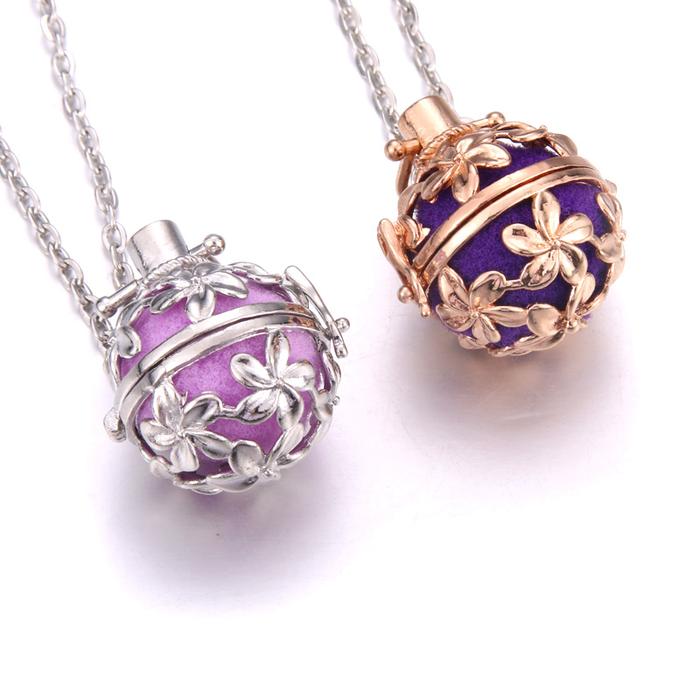 Multi-colored aromatherapy lockets flower Aroma Diffuser Essential Oils Diffuser Perfume Pendant Nec