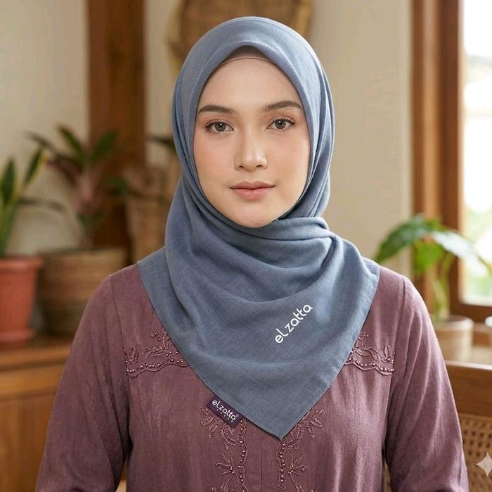 Jilbab/Hijab/Jilbab Segiempat/Hijab Segiempat Elzatta Dark/Denim blue
