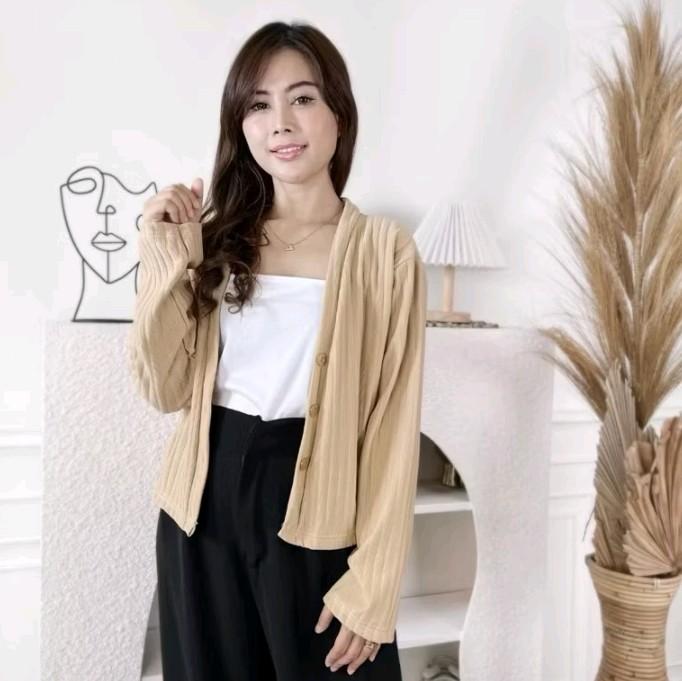PREMIUM Akemi HORNET Crop Knit Cardigan / Cardigan Wanita AKEMI HORNET Crop Knit Premium Outer