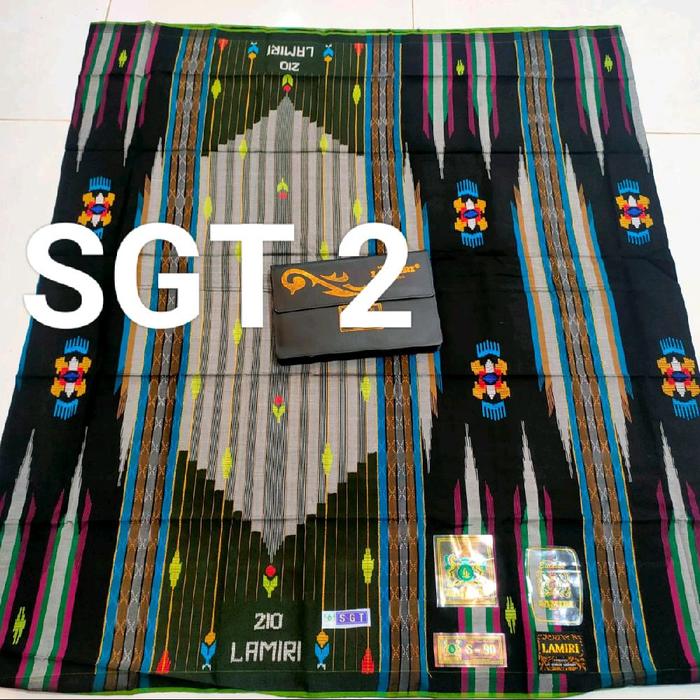 Sarung tenun LAMIRI SGT SUTRA S90 tenun Manual jahit Tengah Sutra 50% Full Songket 210