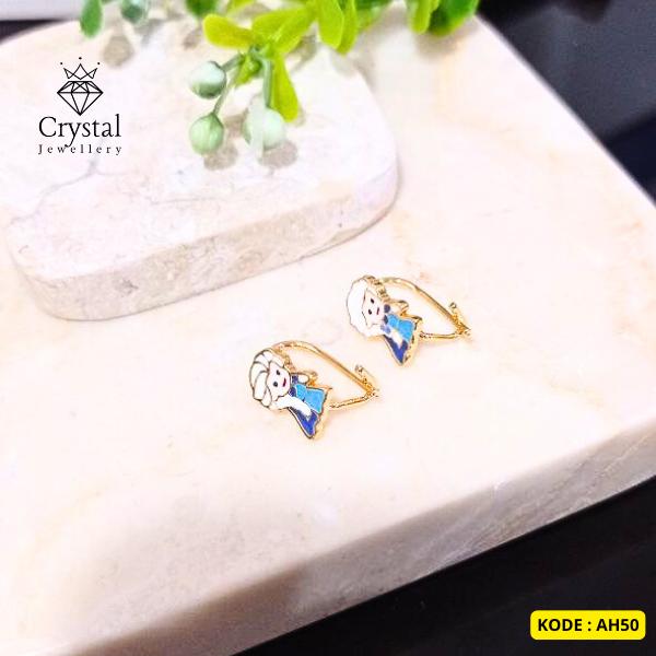 Anting KN Model Desi Elsa Frozen Perhiasan Lapis Emas