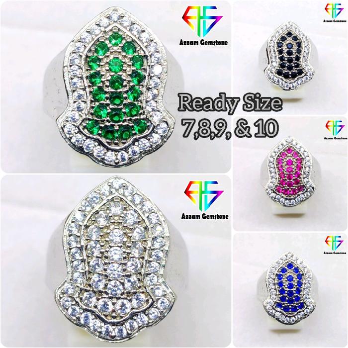 Cincin Ring Elegan Terompah Trompah Nabi Stampel Stamp Batu Permata Cubic Zirconia Zircon bkn Berlia