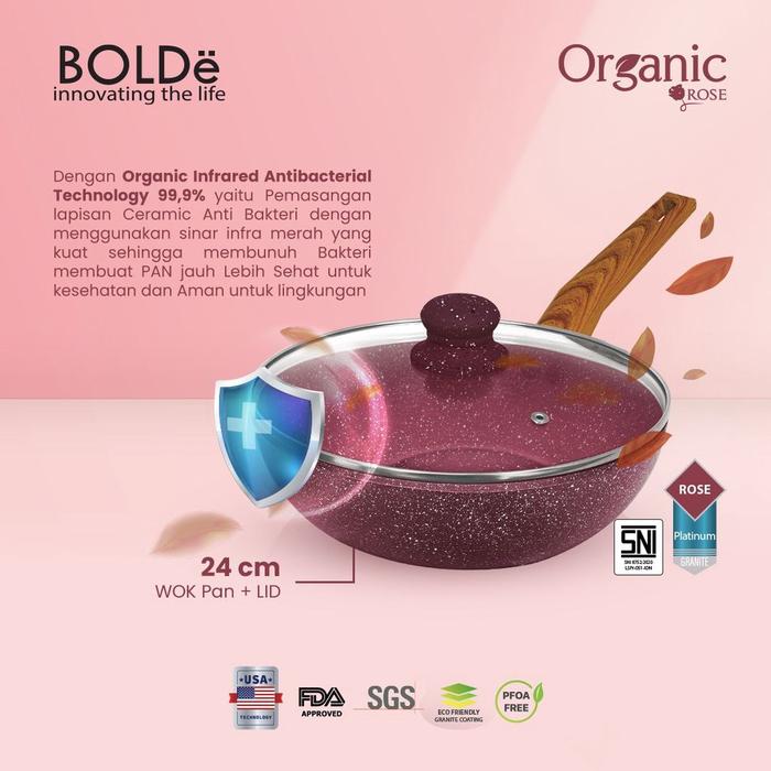 BOLDe Panci / Super Pan Wok Granite Purple / Ungu 28 cm