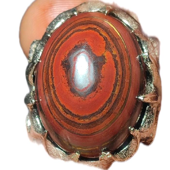 cincin batu akik motif buser bumi ati ayam jamal