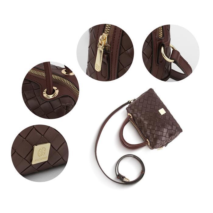 Tas Wanita Les Catino Lcn-Norah Braided Satchel + Free Folding Box Les Catino S