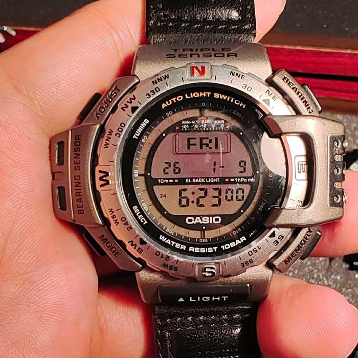 Jam Tangan Casio Protrek PRT-40 Triple Sensor Second Original
