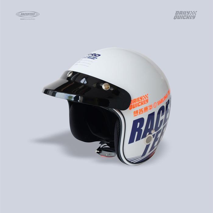 TERBAIK HELM RACERTEES Marzano - Putih Glossy