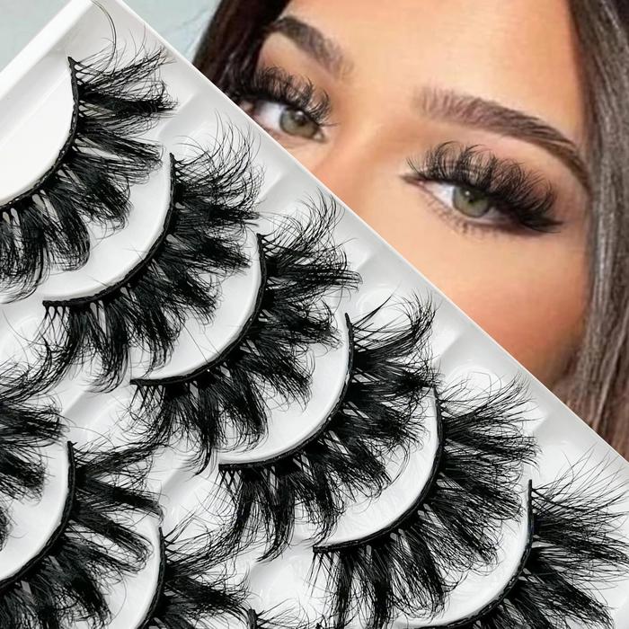 6 Pairs Eyelashes Faux Mink Eyelashes Dramatic Volume Lashes