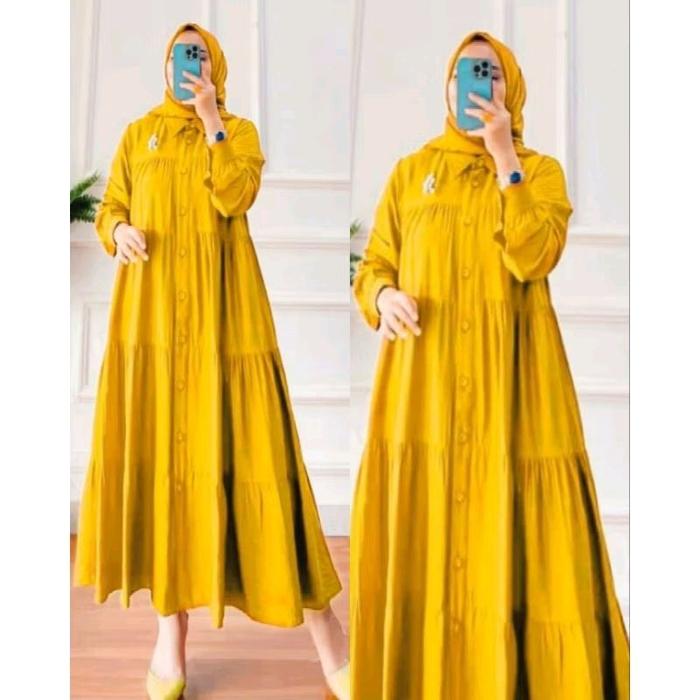 Midi kancing full Gamis rayon full kancing Gamis