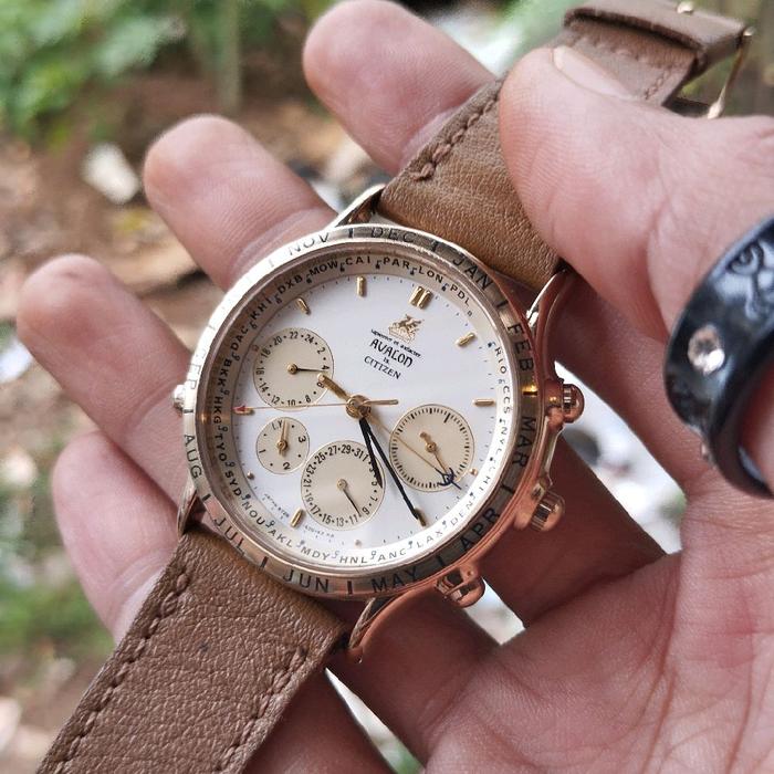 [RARE! Prized Pre-Loved] Jam Tangan Pria Wanita Vintage Unik Langka Citizen Avalon 6720 World Time C