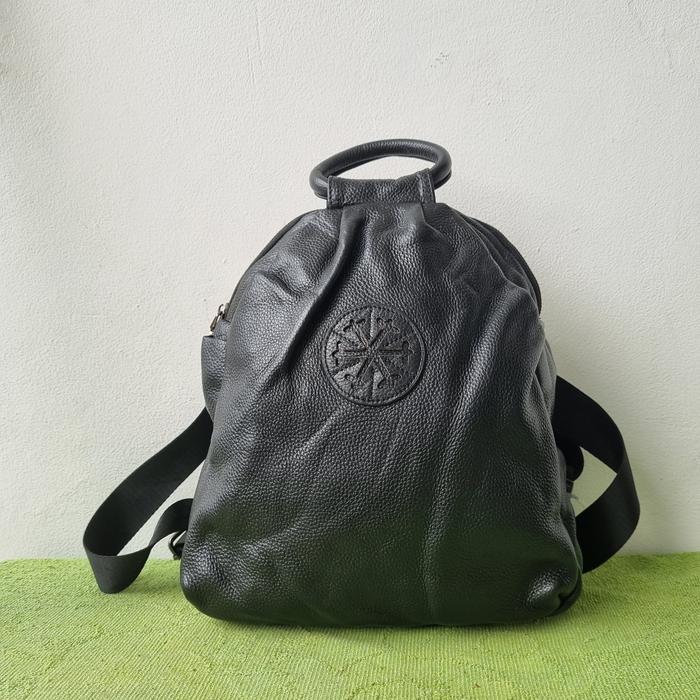 TAS RANSEL WANITA KULIT ALA TORY SECOND IMPORT BLACK