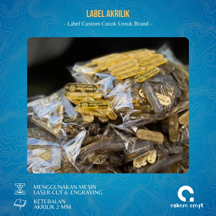 Label Akrilik Custom / Label Hijab Akrilik / Label Jilbab / Label Kerudung / Label Baju Akrilik