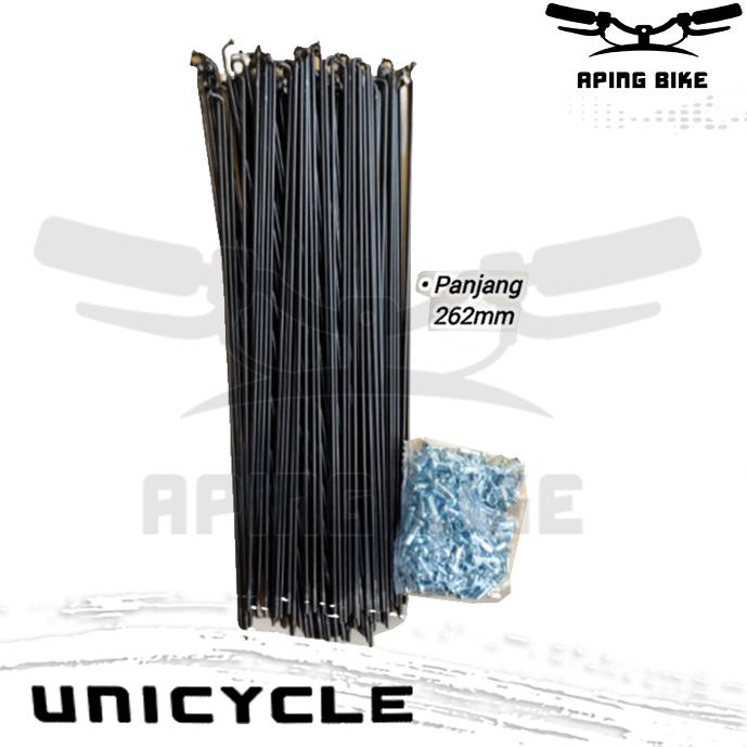 Ready Stok Jari Jari Unicycle Sepeda 26" 14G X 262Mm Hitam Ruji Spokes Sepeda Mtb Store.Id