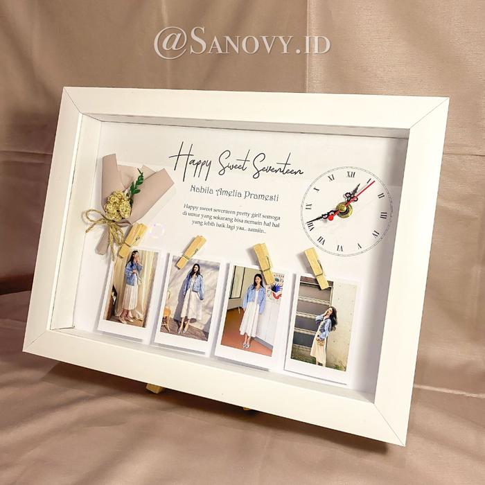 TERLARIS flowers frame 3d 21x30 jam custom | FRAME FOTO | wisuda | PERNIKAHAN| BIRTHDAY  DLL 3D21300