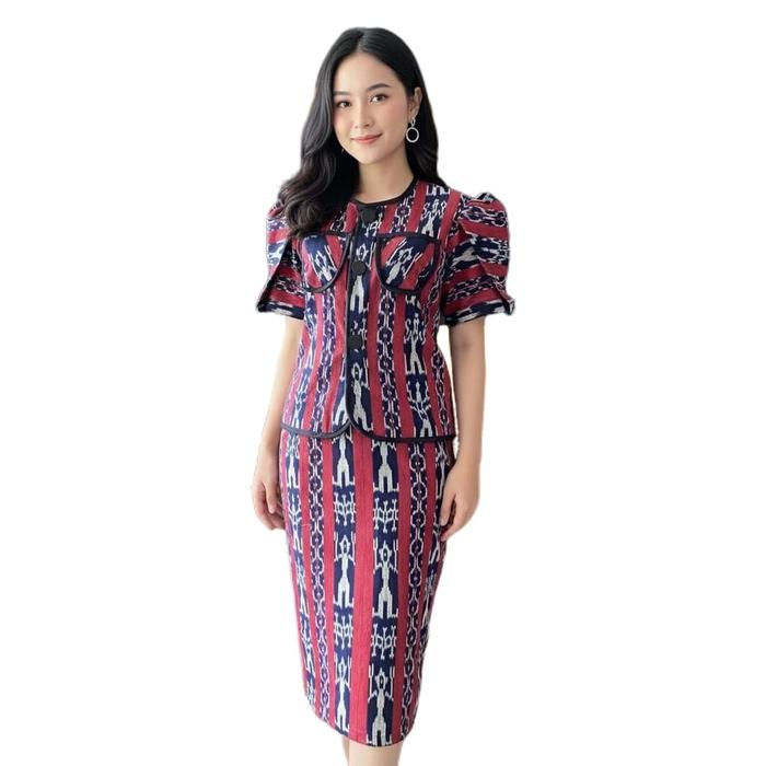 sherina one set tenun-set tenun- baju tenun atasan tenun bawahan tenun