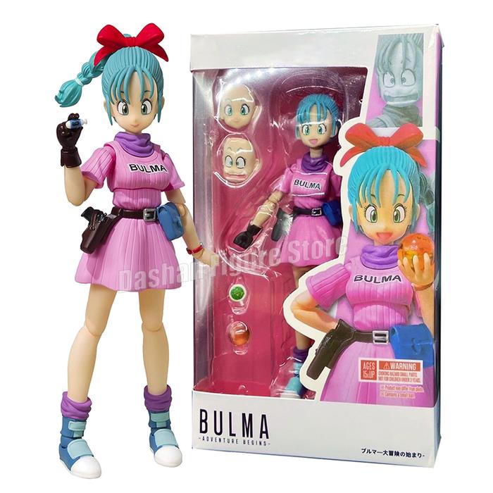 13cm SHF Dragon Ball Figures Bulma Goku Action Figure PVC Battle Force Detector Collection Doll Anim