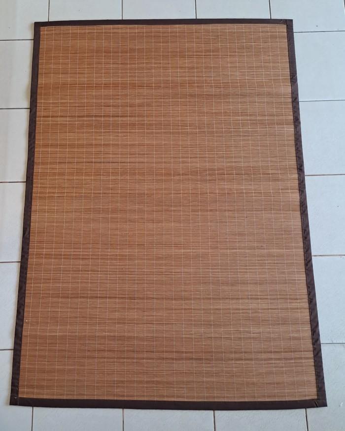 200cm x 250cm Tikar Core Rotan Polos - Tikar Karpet Rotan Core Coklat, Karpet Bambu. Tikar Rotan Tra