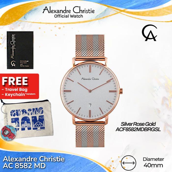 Jam Tangan Alexandre Christie AC 8582 MD Pria Analog Stainless Steel Tahan Air