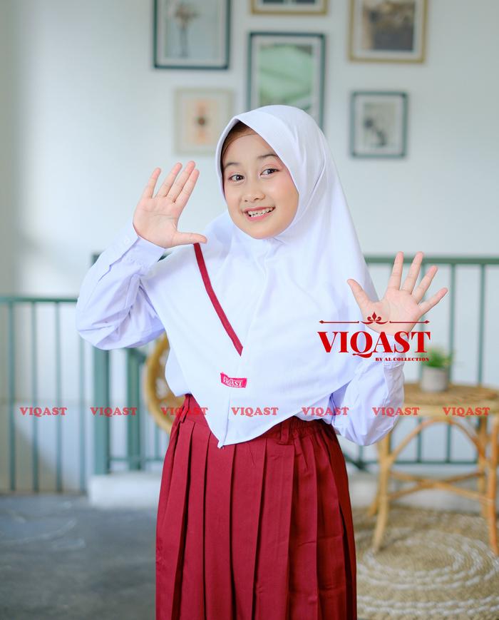 Hijab Instan Bergo Paud TK Ainun Kerudung Anak Sekolah size 6-10 Tahun Terbaru Jilbab Instan Muslim 