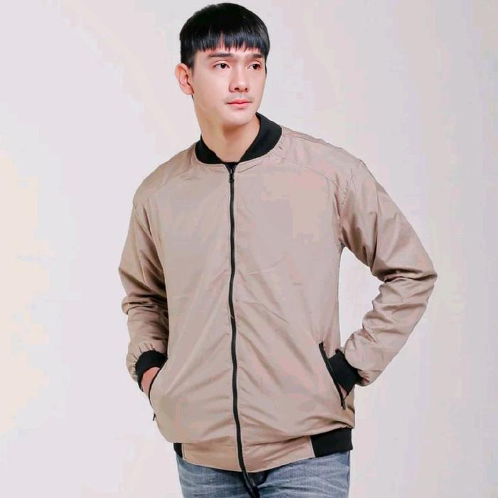Jaket Pria Bomber Parasut Furing Tipis, Khusus Ukuran Besar XXL