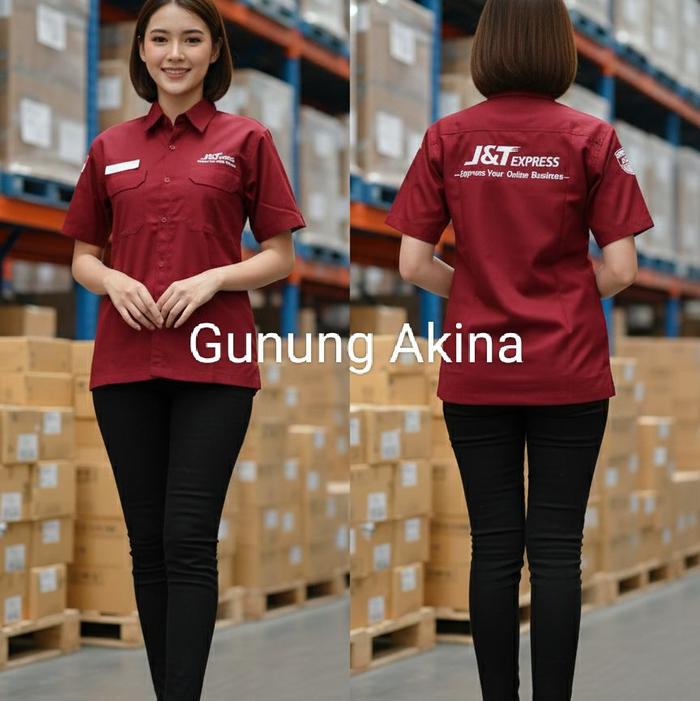 kemeja j&t express baju pdh jnt express marun