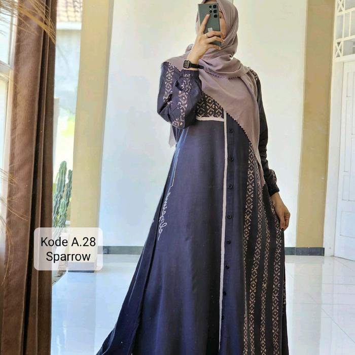 Gamis Twill el zeima klok A Dress Muslim Wanita Lebaran