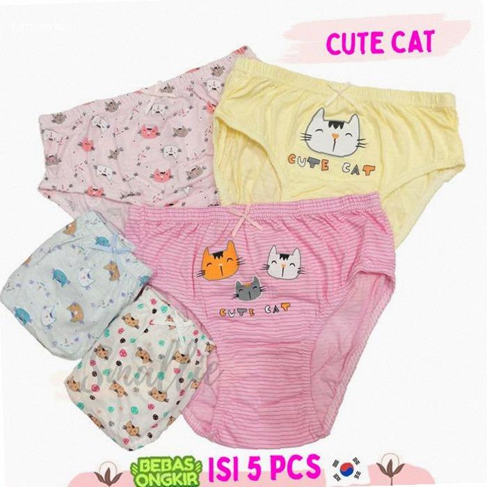 celana dalam anak cewe perempuan KUCING kolor katun import korea | Kekinian