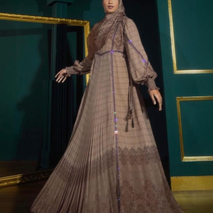 Gamis syari brand DS sukijo dines sukijo ds lina sukijo sracf Muslim Wanita Dress Dewasa