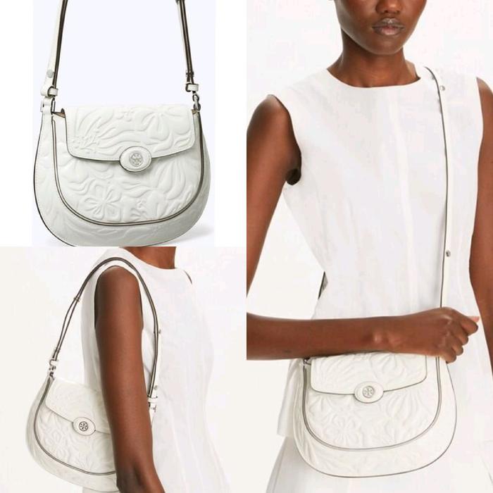 TB Robinson Floral Embossed Saddle Bag