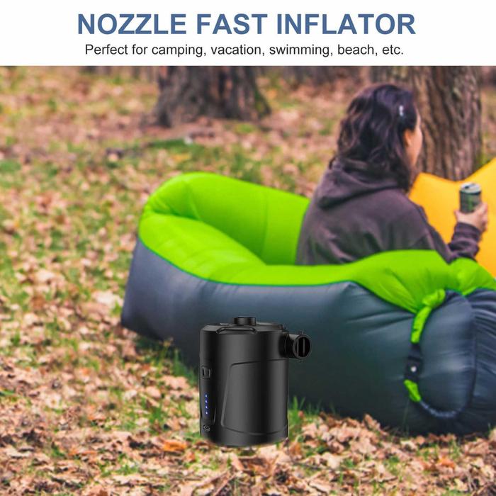 Pompa Angin Mini Electric Air Pump Potable 5200mAh with 3 Nozzle - AP-05