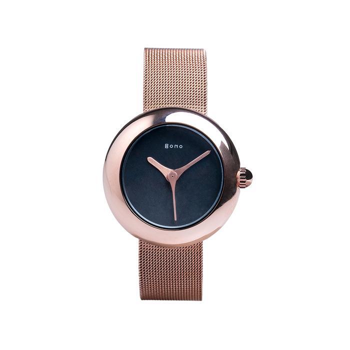 Jam Tangan Bono Mezza Milanese Rose Gold Simple Original Brand By Bono