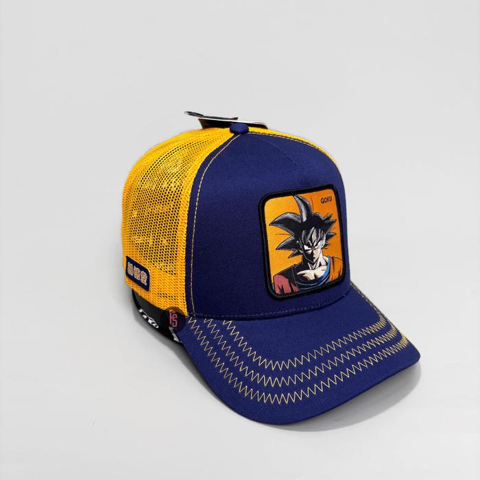 TOPI ORIGINAL CAPSLAB TRUCKER GOKU NAVY YELLOW FRESIZE
