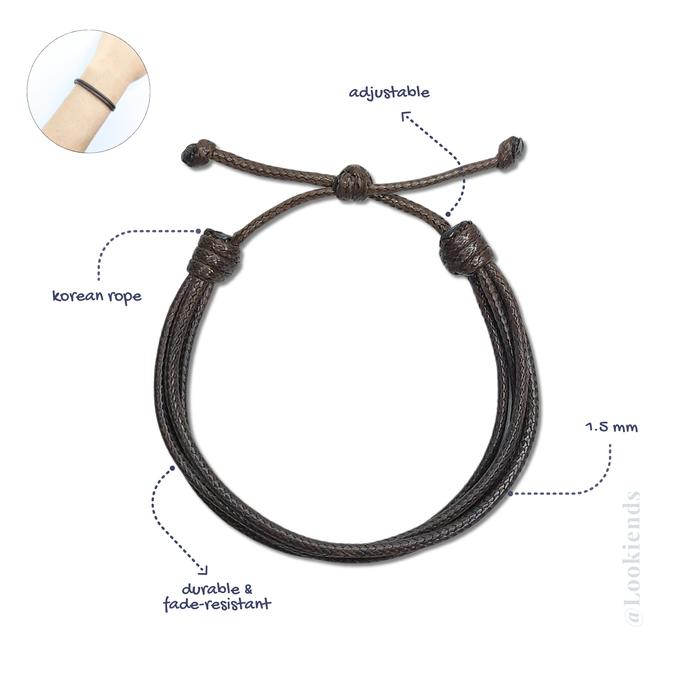 Loopz Brown Bracelet – A Stylish Bracelet Crafted from Synthetic Leather Biru Blue Elegan Gelang Kul
