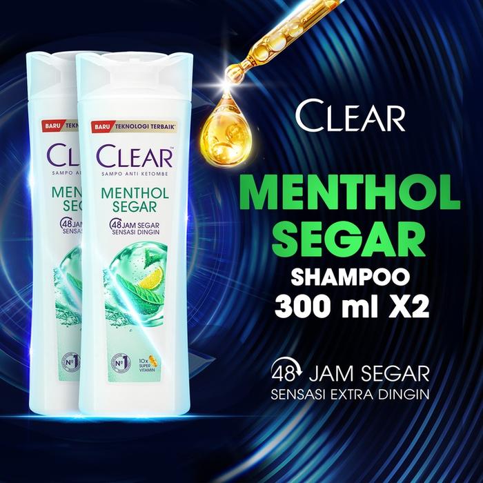 Clear Shampo Ice Cool Menthol 2 x 300 mL