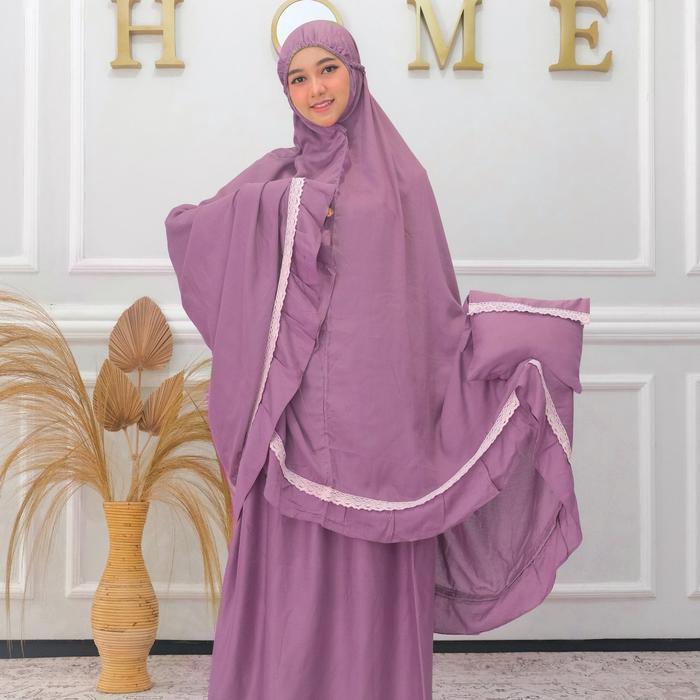 Mukena Premium POLOS JUMBO RENDA Dewasa FARA Arnisa Official atasan bawahan