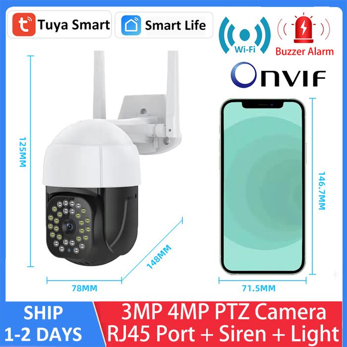 4MP Outdoor ONVIF Tuya Color Night Vision Security Surveillance CCTV
