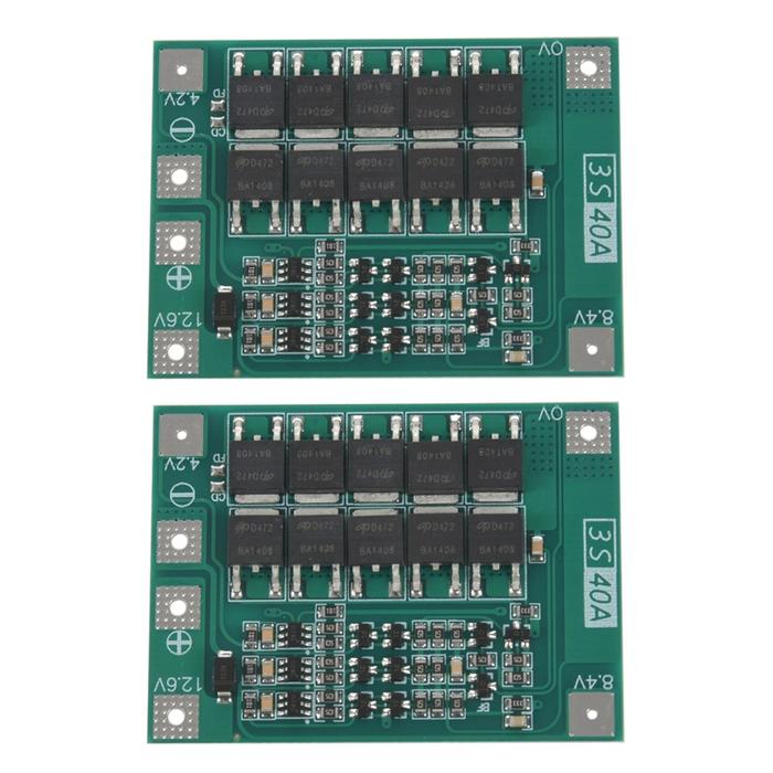 2X,3S 40A Bms 11.1V 12.6V 18650 Lithium Battery Protection Board With