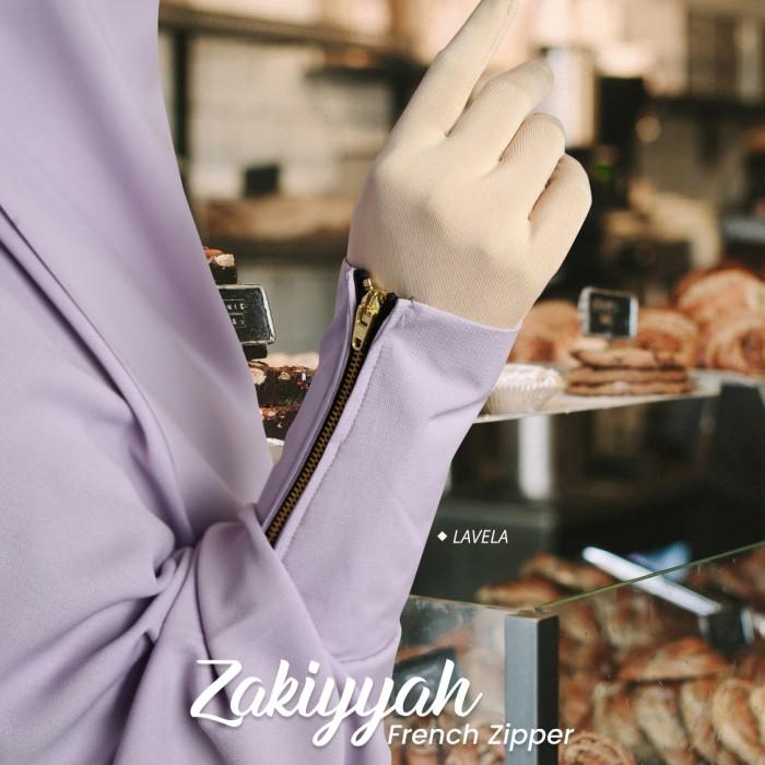 ZAKKIYAH French Zipper Khimar - Khadijah Indonesia #ayranashwa - vintage khaki