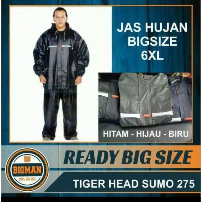 Jas Hujan Mantel Mantol Setelan Baju Celana Besar Super Jumbo 6Xl Tiger Sumo Big Size Xxxxxxl 6Xl -G