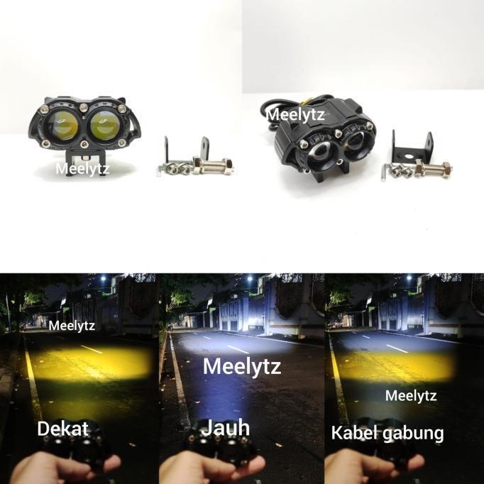 LAMPU TEMBAK SOROT LED SQL 2 MATA 40 WATT - TIPE LASER KUNING PUTIH