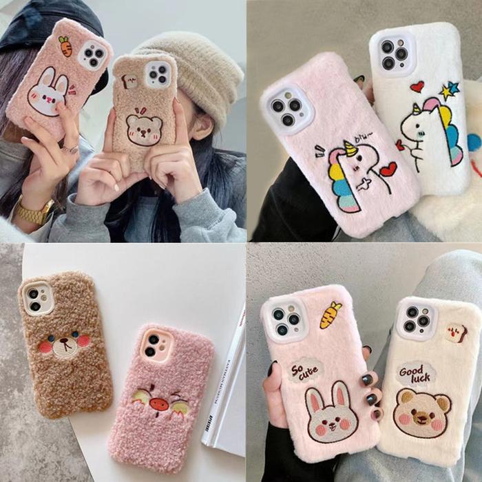 Plush Phone Case For Oppo Realme GT RX17 R17 Find X2 X3 Pro Lite Neo