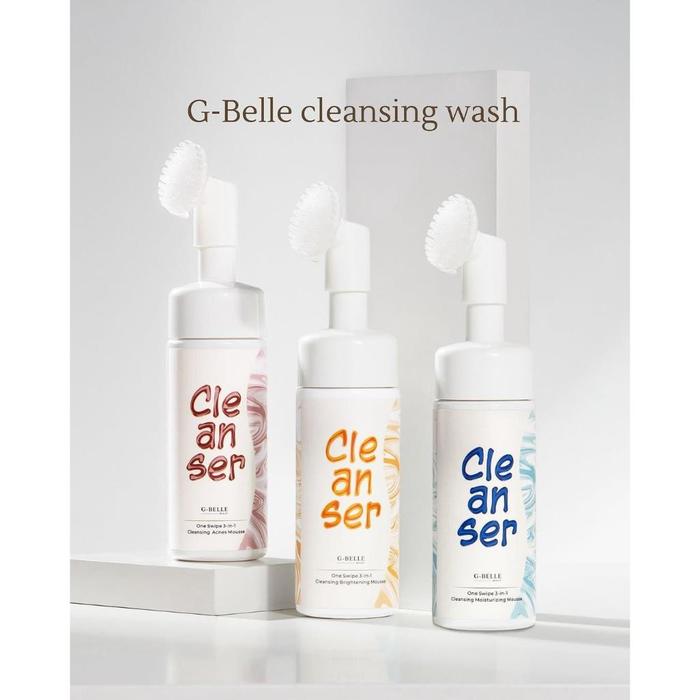 GBELLE | Face wash 3 in 1 Brightening Mousse 150ml | Pembersih Wajah | Facial Wash | Face Massage | 