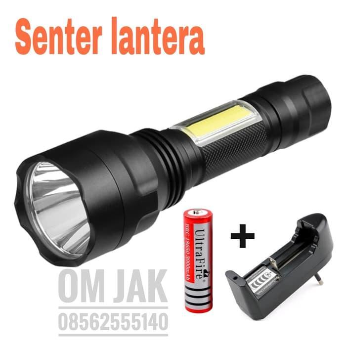 PAKET SET ORIGINAL SENTER POLISI TAFFWARE C8 4000 LUMENS SUPER TERANG