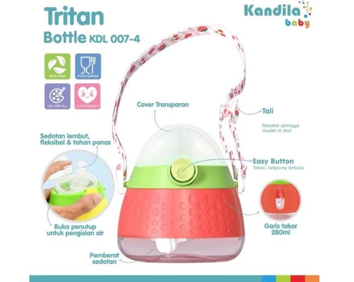 KANDILA BABY TRITAN STRAW BOTTLE KDL007-4 Botol Minum Sedotan Bayi - Kuning