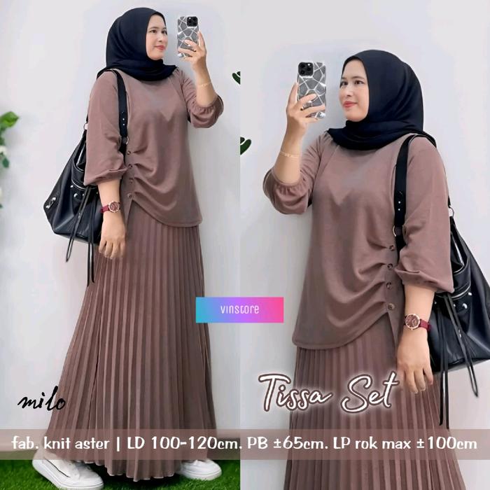 Terbaru Set rok knit plisket Setelan Polos Naira Set by Marsella Tissa set by Vinstore Kia set Kekin