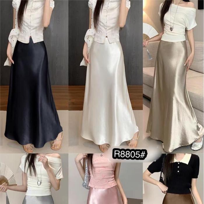 Rok panjang polos katun silky