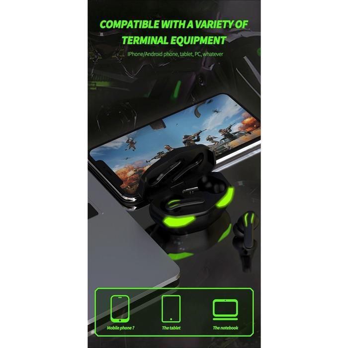 Headset Bluetooth Gaming TWS K-89 handsfree Gaming Low Latency Wireles